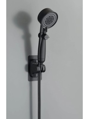 Timion Royal Siyah Pervaneli Kademeli Stoplu  Duş Başlık (5148)