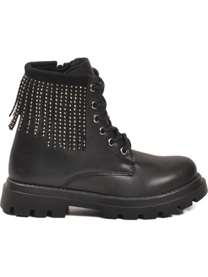 Cool Siyah Içi Polarlı Kaymaz Taban Fermuarlı Kız Çocuk Bot Alya F