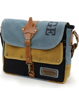 Cappadocia Vintage 4046 Antiochia Omuz Postacı | Suya Dayanıklı Mumlu Kanvas Laptop Seyahat Çantası, 14 Inç Laptop Bölmeli, Şık ve Fonksiyonel Tasarım