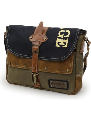 Cappadocia Vintage 4046 Antiochia Omuz Postacı | Suya Dayanıklı Mumlu Kanvas Laptop Seyahat Çantası, 14 Inç Laptop Bölmeli, Şık ve Fonksiyonel Tasarım