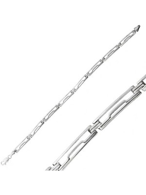 Özcömert Silver Gümüş Oksitli Erkek Bileklik