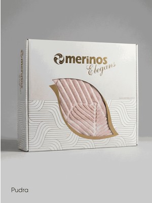 Merinos Elegans Çift Kişilik Battaniye Pudra