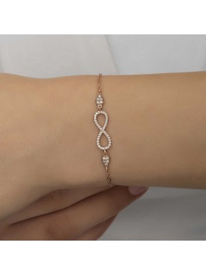 Özcömert Silver Gümüş Rose Sonsuzluk Kadın Bileklik