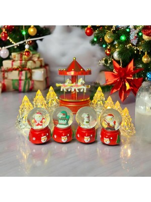 UltraNova Mini Kar Küresi, Işıklı Noel Baba Temalı, Yılbaşı Dekorasyonu, 2'li Set