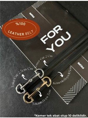 Fiori Hakiki Bombeli Deri Uzun Tokalı Ince Kadın Kemeri, Ceket Kemeri, Gömlek Kemeri, Elbise Kemeri