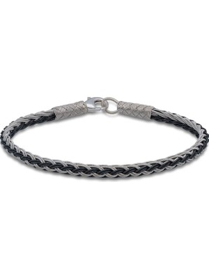 Özcömert Silver Gümüş Ikili Örgü Kazaziye Bileklik