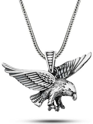 Özcömert Silver Gümüş Uçan Kartal Erkek Kolye