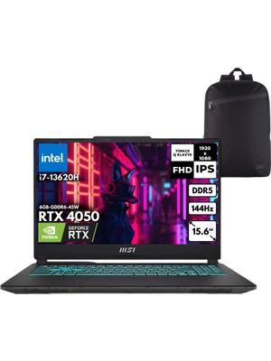 MSI Msı Cyborg 15 I7-13620H 48 -Gbddr5 1 Tbssd RTX4050 (6GB-GDDR6-45W) 15.6" 144Hz Fhd Windows 11 Pro + Hmf Sırt Çantası A13VE-1479XTRHMF24