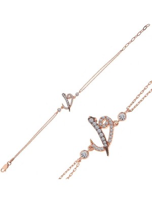 Özcömert Silver Gümüş Rose Elif Vav Kadın Bileklik