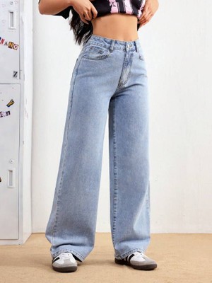 Linarose Kadın Palazzo Esnek Bol Paça Kot Pantolon