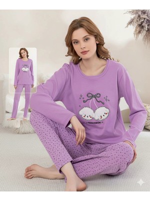 Çamaşır Kenti Boyraz 0351 Kadın Penye Uzun Kol Pijama Takımı