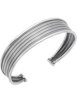 Özcömert Silver Gümüş Eskitme Desenli Kadın Bilezik