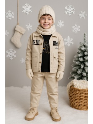 tinytrends Erkek Çocuk %100 Pamuk Strong Gabardin Ceketli Alt Üst Takım