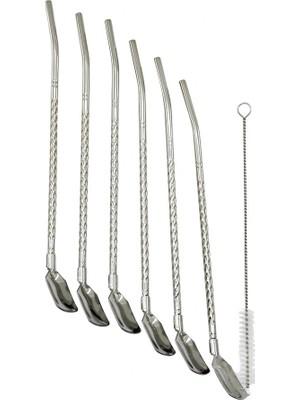 Timion 7pcs - 6pipet + 1temizleme Fırça  Çelk Kaşıklı Pipet (5148)