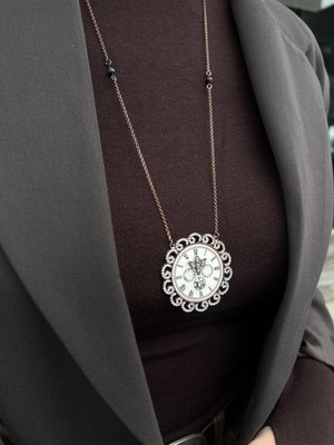 Tep's Jewellery Özel Tasarım Gümüş Vintage Saat Kolye