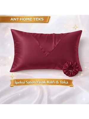 Ant Home Teks Mini Set Tekli Ipeksi Saten Yastık Kılıfı Toka Hediyeli