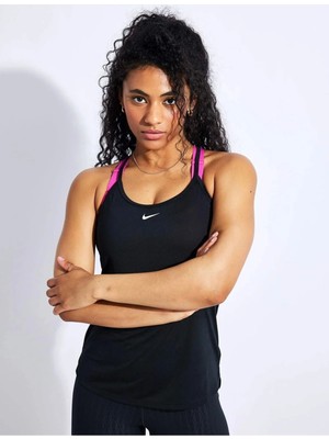 Nike Dri-Fit One Elastika Standart Kesimli Kadın Siyah Atlet