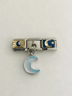 Mercan Aksesuar Italyan Çelik Bileklik Ay Charm Grupları