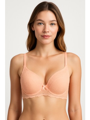 Avoria Pudra Dantel Detaylı Desteksiz Bralet Sütyen