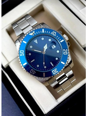 Qulothes Çelik Kordon Lüks Spor Takvimli Erkek Kol Saati