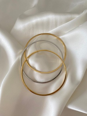 Velora Accessories 3'lü Çelik Ajda Bilezik Gümüş Gold