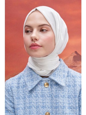 Ekru Carell Küpçizgi Jakar Italyan Ipekli Şal