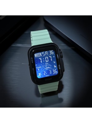 Qulothes Su Geçirmez LED Işıklı Dijital Kronometre Adım Sayar Takvimli Sporcu Saati