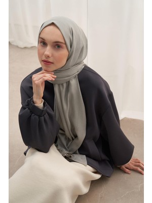 Açık Gri Carell Monogram Jakar Italyan Ipekli Şal