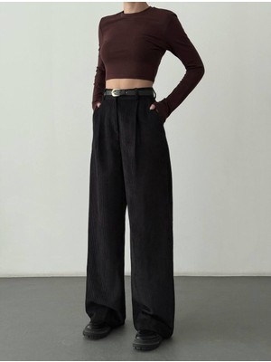 Quzu Kemerli Fitilli Pantolon