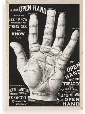 Durukar Avuç Okuma Rehberi Ahşap Çerçeveli Tablo 23 x 30