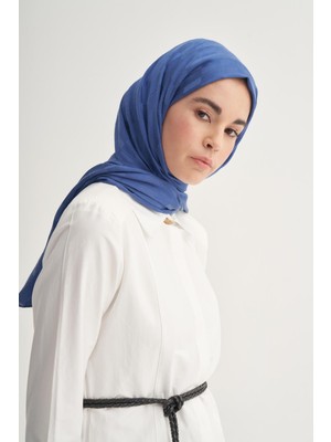 Indigo Carell Küpçizgi Jakar Italyan Ipekli Şal