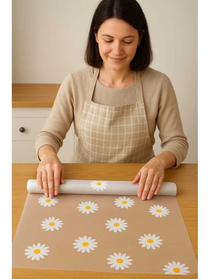 Khi-Zai Mutfak Eva Shelf Liner Şeffaf Astar Kaymaz Dolap Içi Çekmece Örtüsü Papatya Desen Mat 45CMX10 Metre