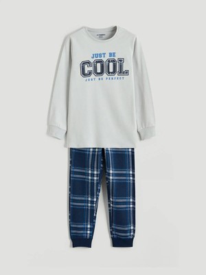 LC Waikiki Bisiklet Yaka Baskılı Erkek Çocuk Pijama Takım  (W5)