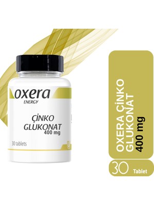 Çinko Glukonat 400 Mg – 30 Tablet | Bağışıklık Sistemi, Cilt ve Saç Sağlığı
