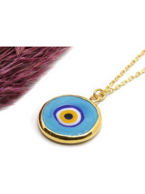 Canka Sıvama Nazar Boncuğu Gümüş Kolye