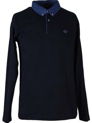 Trender Kot Yaka Lacivert Erkek Sweatshirt 551