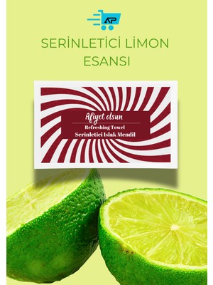 Alazpack Limon Esanslı Islak Mendil Tek Kullanımlık Cep Mendili 100 Adet 7*12 Cafe Restoran Otel