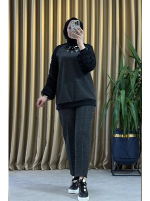 Missemramiss Tül Garni Işlemeli Takım Siyah