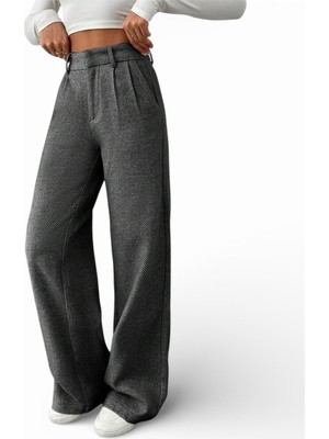 Palazzo Balıksırtı Desen Dokuma Pantolon