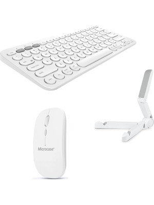 Microcase Xiaomi Pad 8 / Pad 8 Pro Tablet Için Bluetooth Klavye + Mouse + Tablet Standı - AL4514 Beyaz