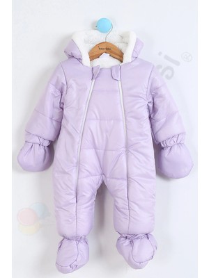 Bebek Vadisi Yeni Eldivenli Kapüşonlu Patikli Içi Peluş  Çocuk Kar Kışlık Kız Bebek Astronot Tulum Kozmonot Mont