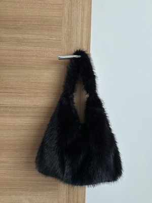 Mute Bag Fluffy Mellow Black Tote Kadın Peluş Omuz Çantası (28*44)