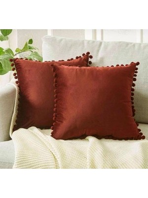 2'li Ponponlu Kırlent Kılıf Seti 40 x 40