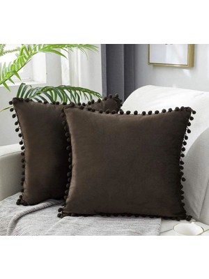 2'li Ponponlu Kırlent Kılıf Seti 40 x 40