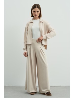 C&city Pure Touch Tek Pileli Pantolon CC7007 Bej