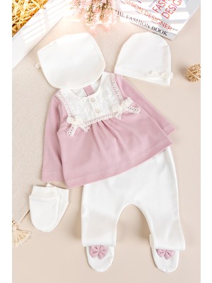 Babymod Fistolu 100% Pamuk Kız Bebek Takım 5'li Set