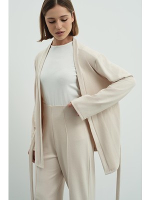 C&city Pure Touch Nervür Dikişli Pantolon CC7003 Bej