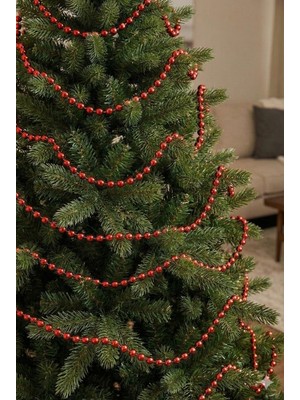 Dodomar 10 Metre – Yılbaşı Boncuk Zincir Süs Kırmızı Inci Çam Ağacı Boncuklu Süsleme
