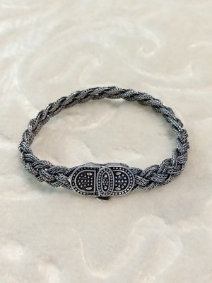 Canka El Yapımı Oksitli Saç Örgüsü Gümüş Bileklik