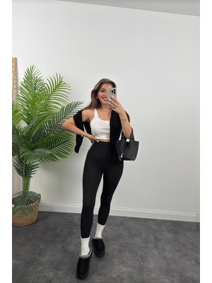 Belirtilmemiş Sıkılaştırıcı Toparlayıcı Şardonlu Yüksek Bel Tayt